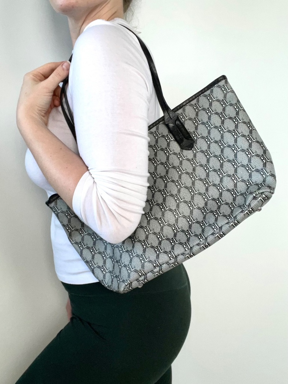 Ralph Lauren Blackwell Check Leather Tote - Picture 2 of 3